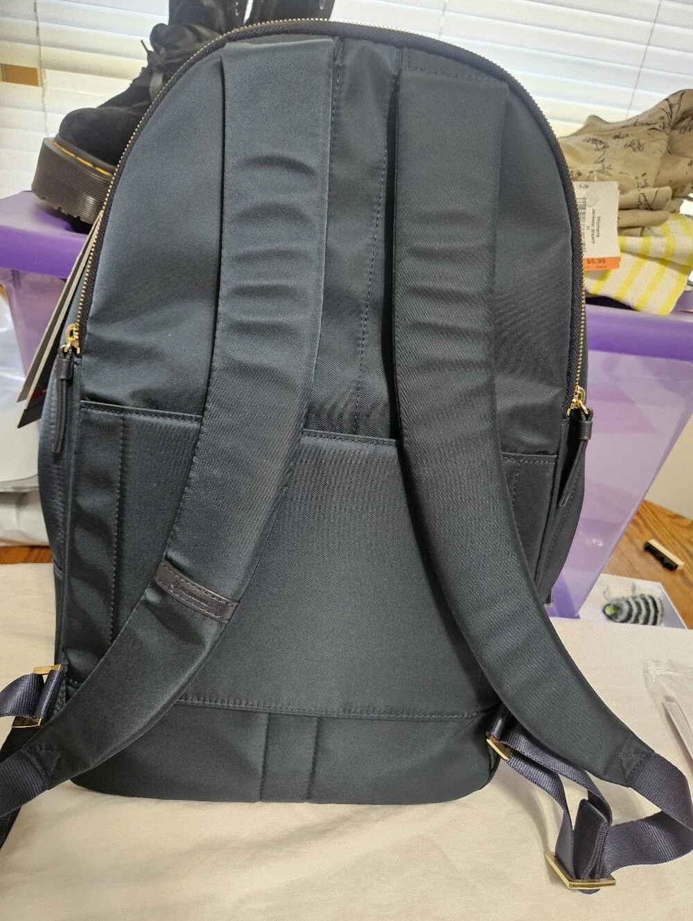 Victorinox Black Travel Laptop Backpack with Gold Zip Accents Red Interior NWT
